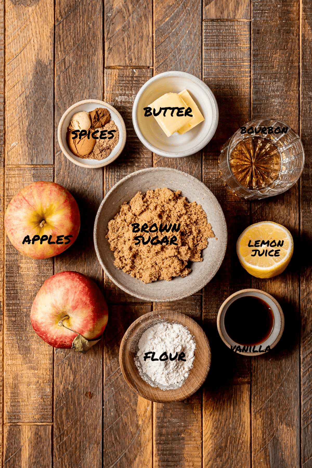 ingredients for apple fritters.