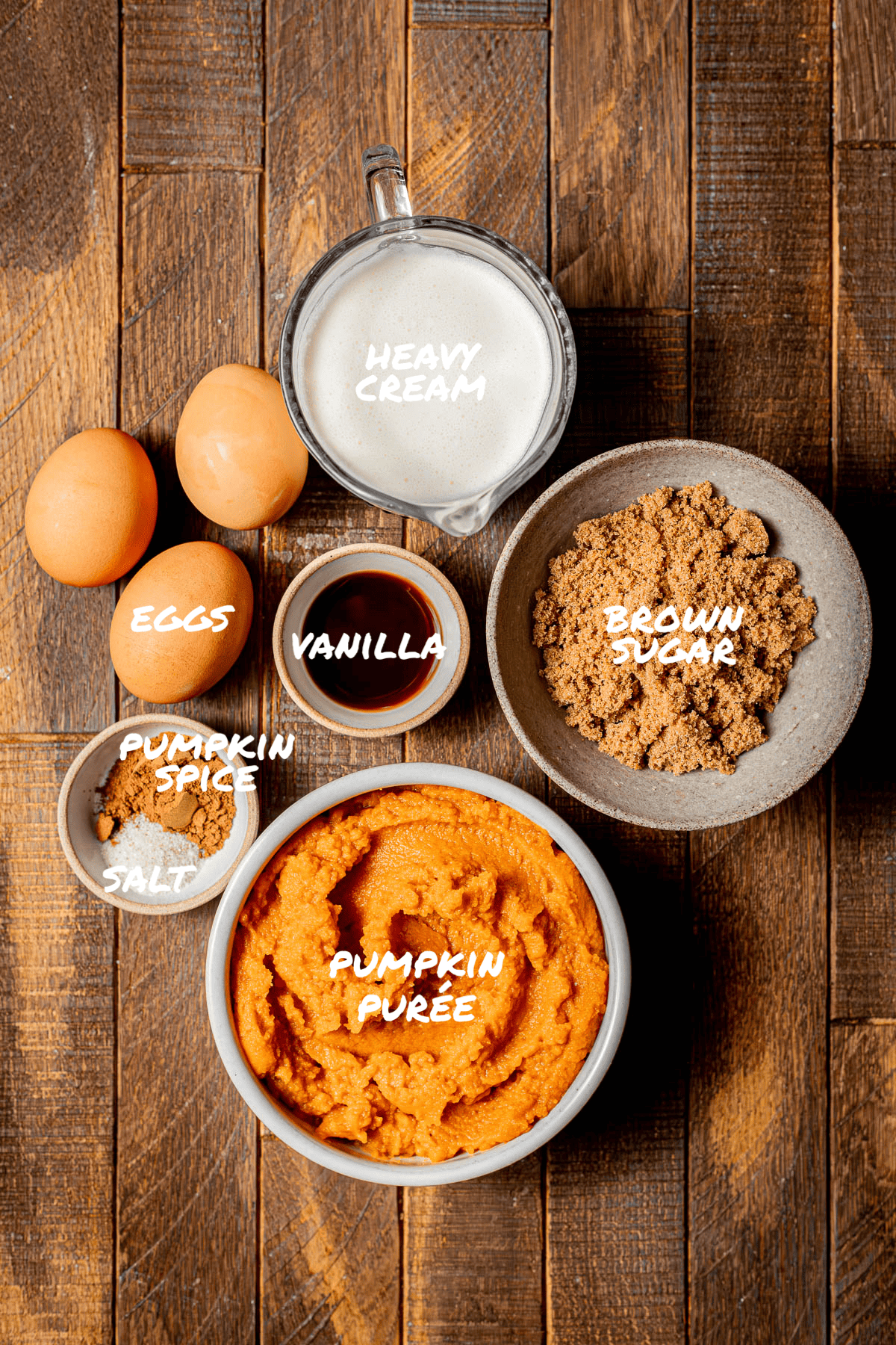 ingredients for pumpkin pie filling.