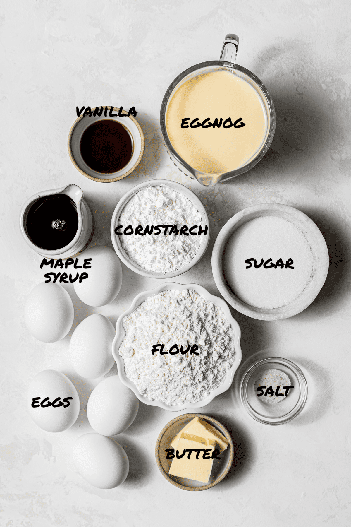 ingredients for crepe cake.