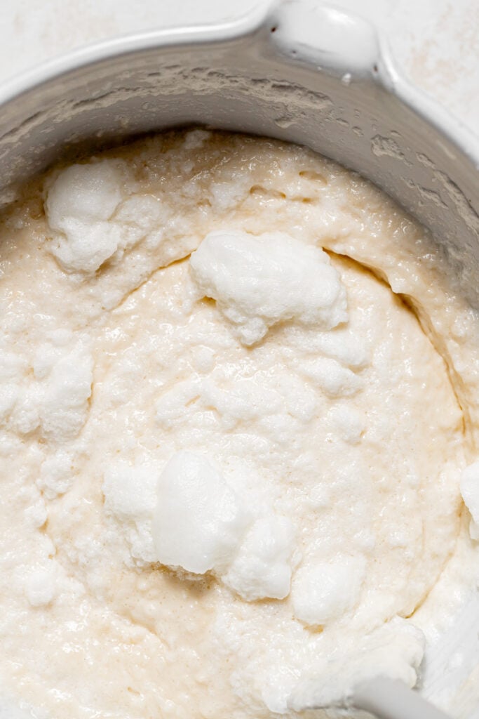 cake batter with whipped egg whites folded in.