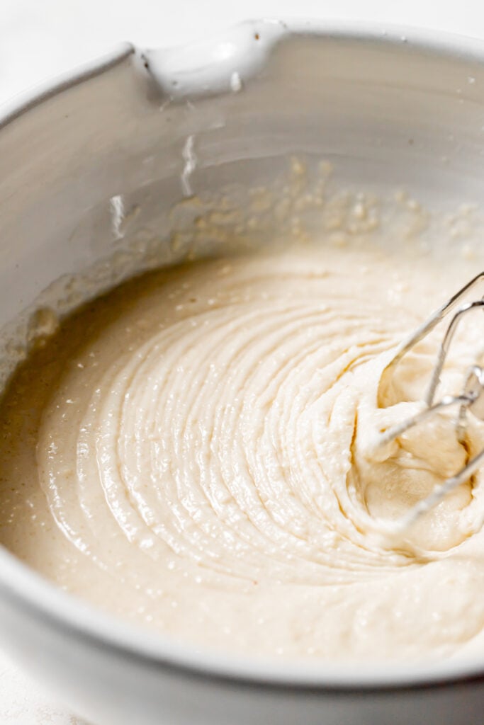 cake batter in bowl.