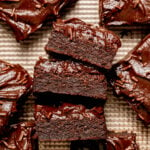 chocolate sugar cookie bars on baking sheet.