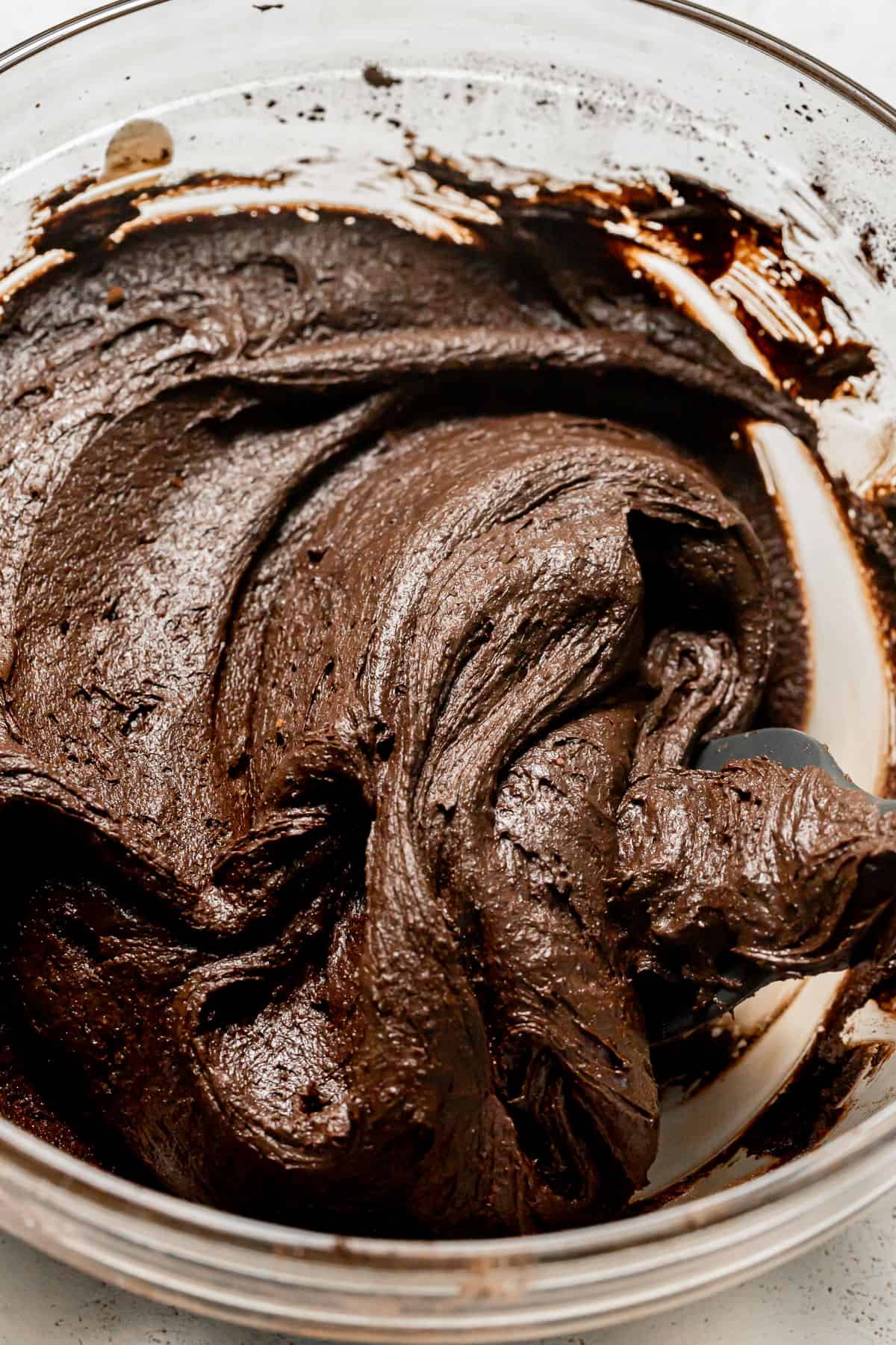 brownie batter in bowl.