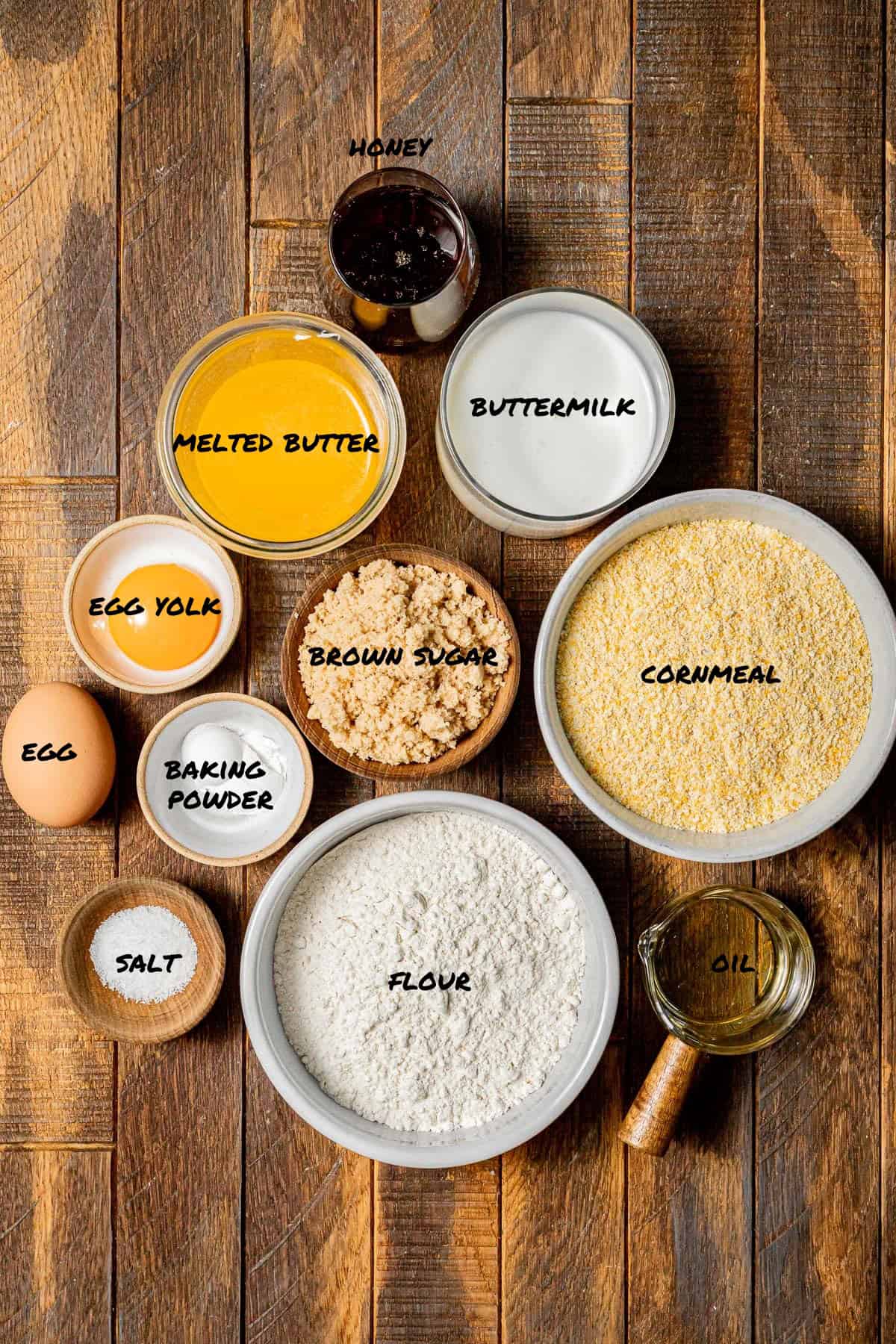 honey cornbread ingredients.