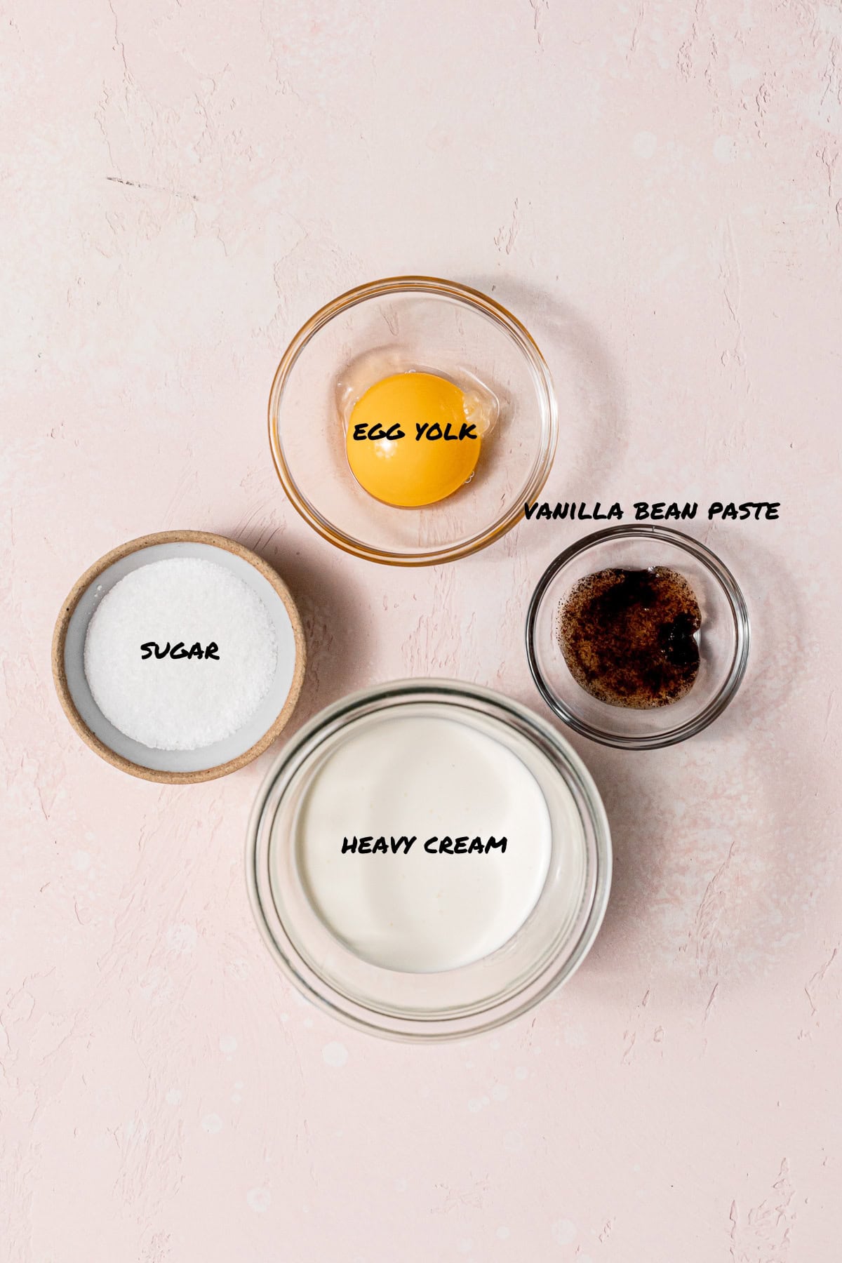 Single Serve Crème Brûlée ingredients. 