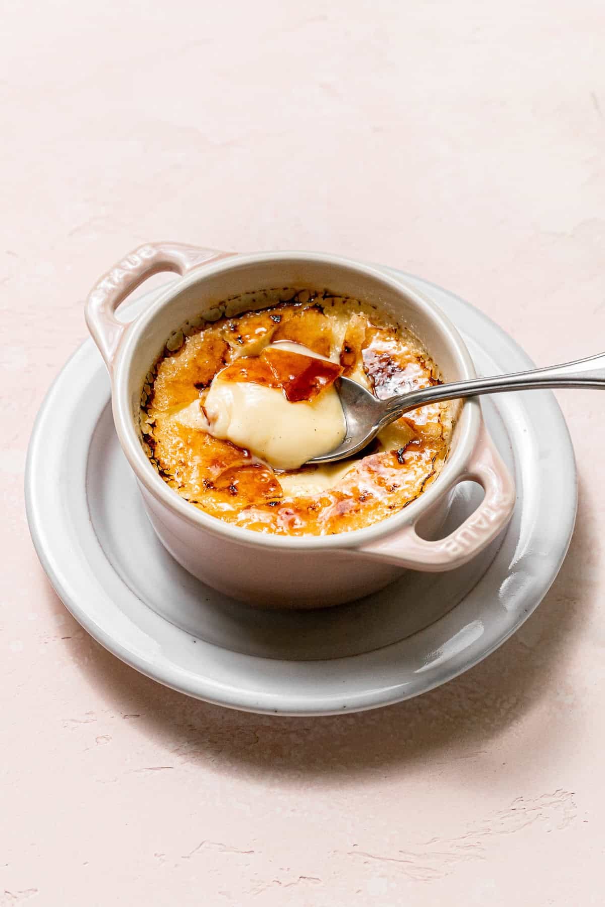 Single Serve Crème Brûlée on plate.