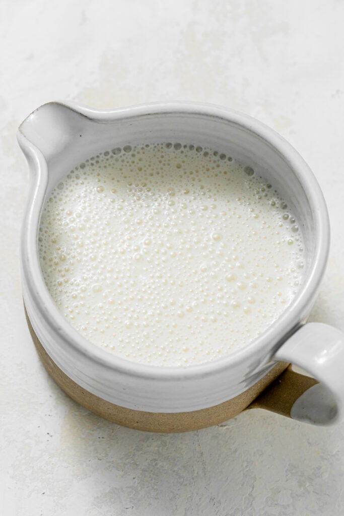 banana milk in bowl.