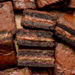 nutella brownies facing up.