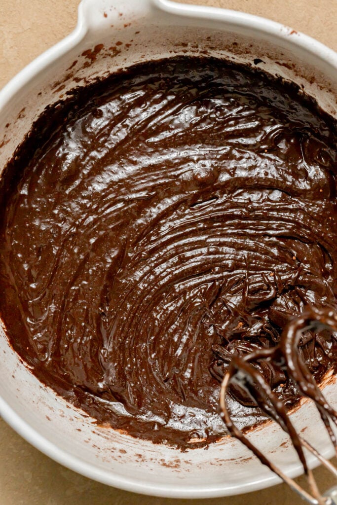 brownie batter in bowl.