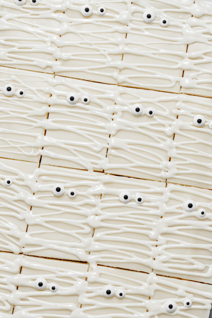 decorated mummy brownies. 