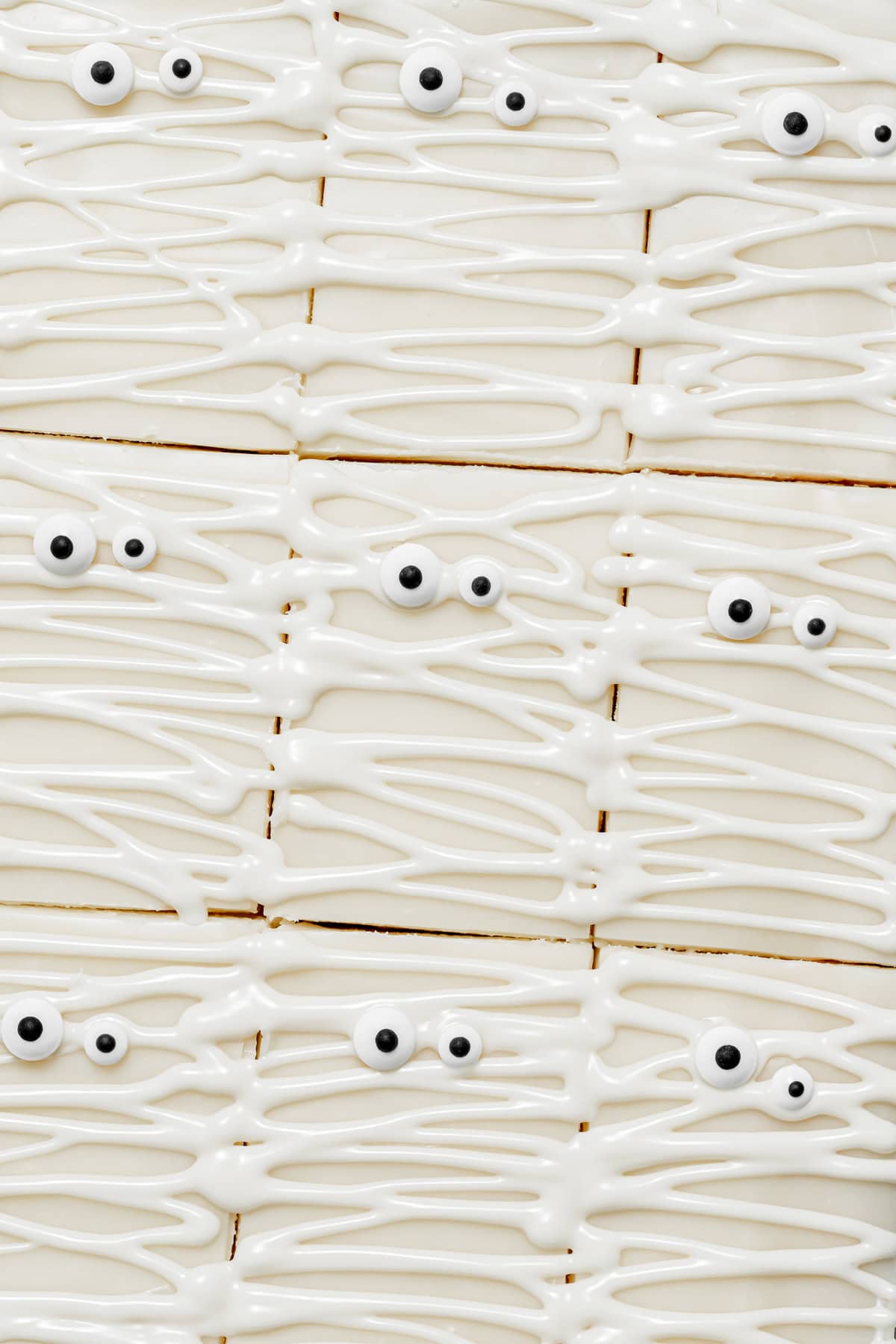 decorated mummy white chocolate brownies.