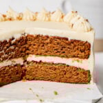 9" Carrot Cake on marble round.