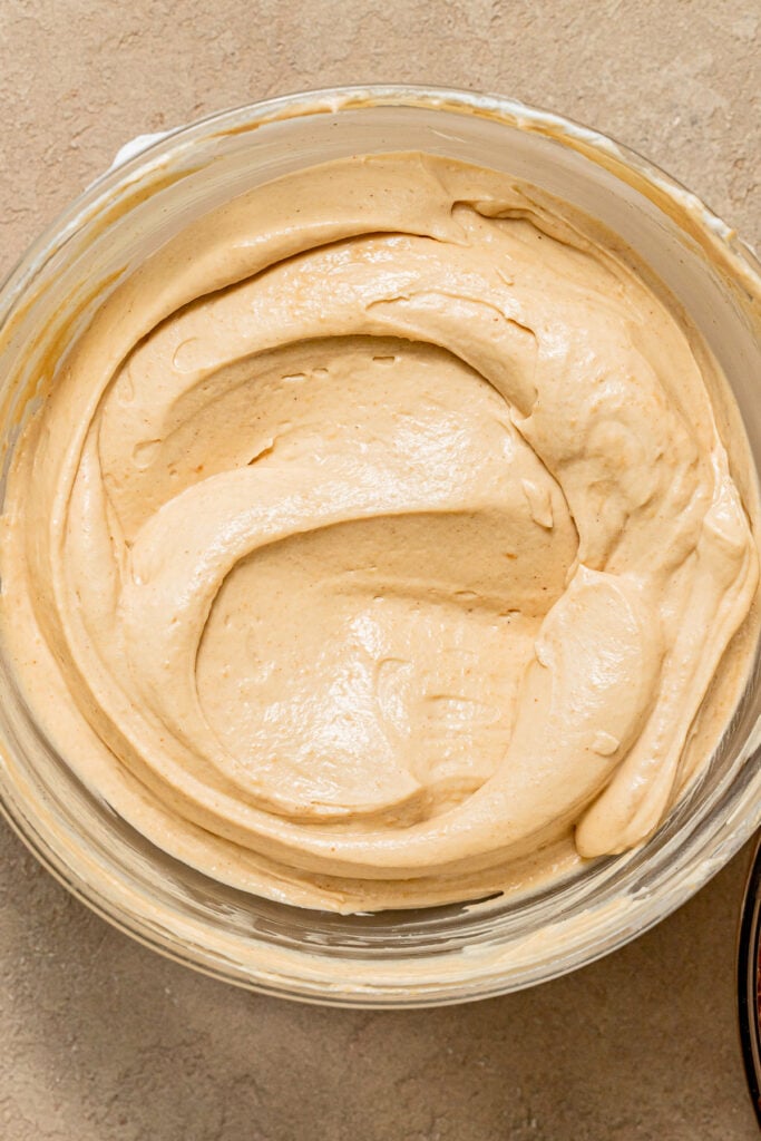 peanut butter mousse in bowl.