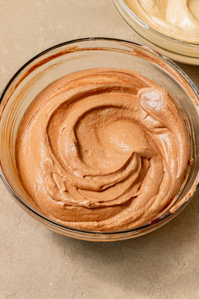 chocolate mousse in bowl.