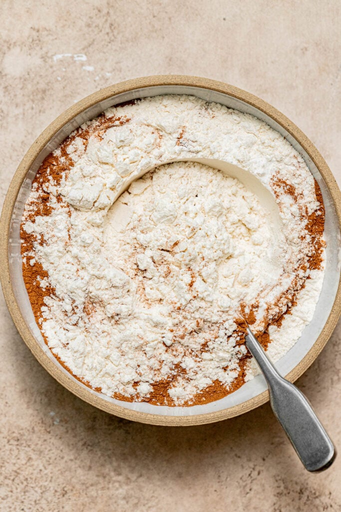 dry ingredients in bowl.