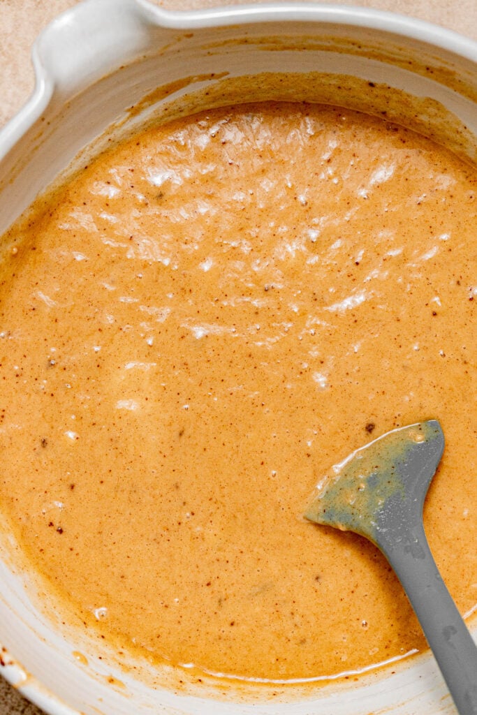 Bourbon Banana Bread batter in bowl.