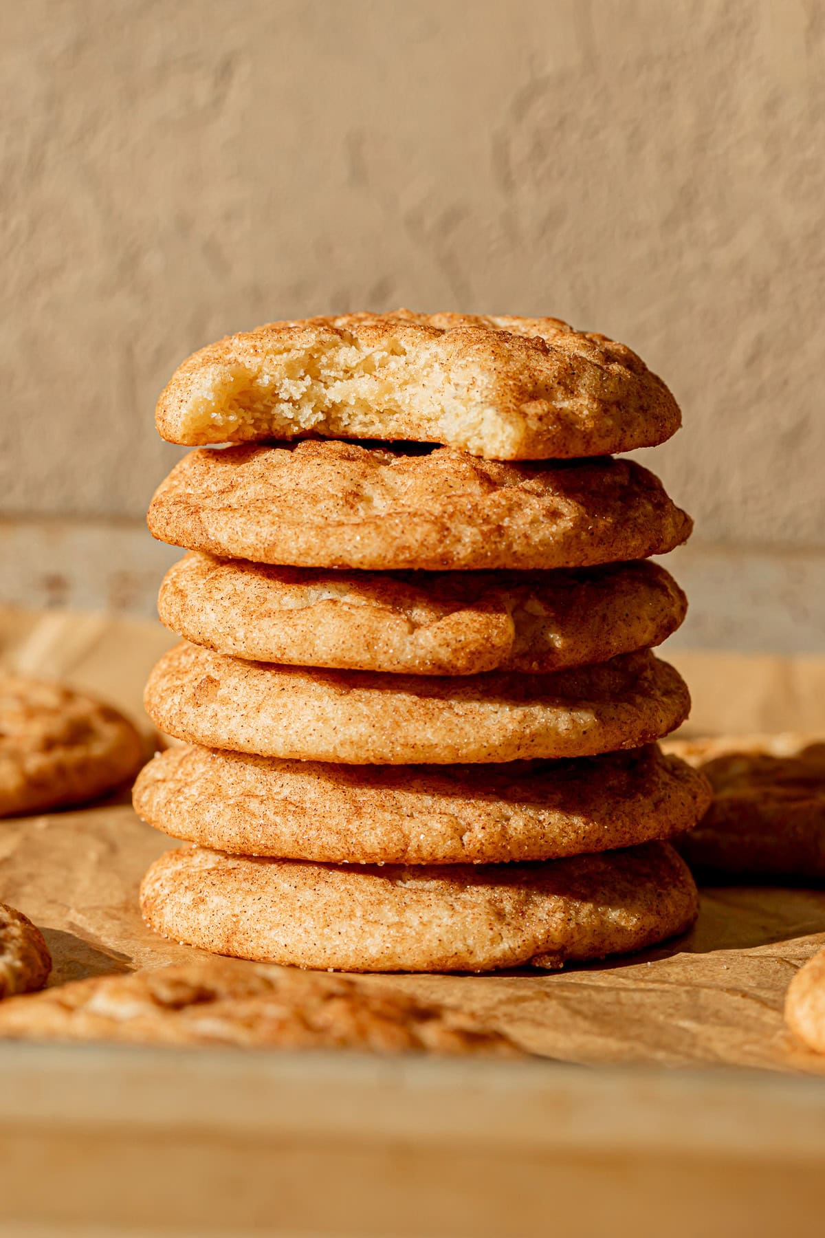 stacked Thick & Soft Snickerdoodles.